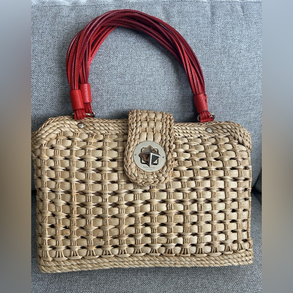 EUC Kate Spade New York Lock Jute Handle Bag 🔥